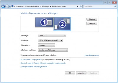 ecran externe:
