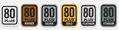 80Plus gold silver bronze platinium titanium